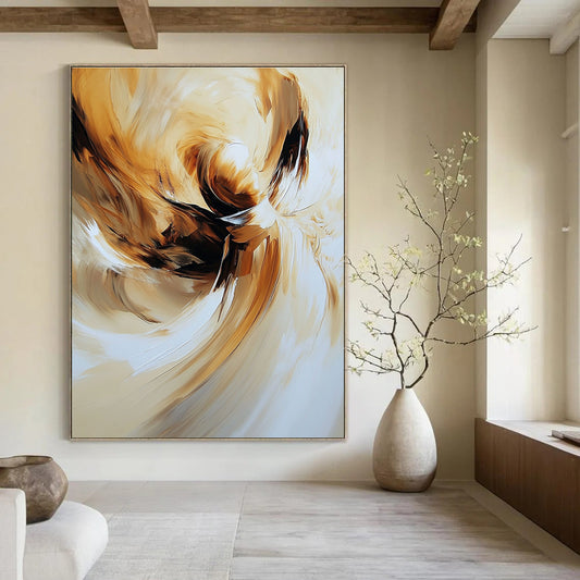 Flowing Golden Abstract for Luxury Hotel Lobby & Upscale Dining Room STSC634