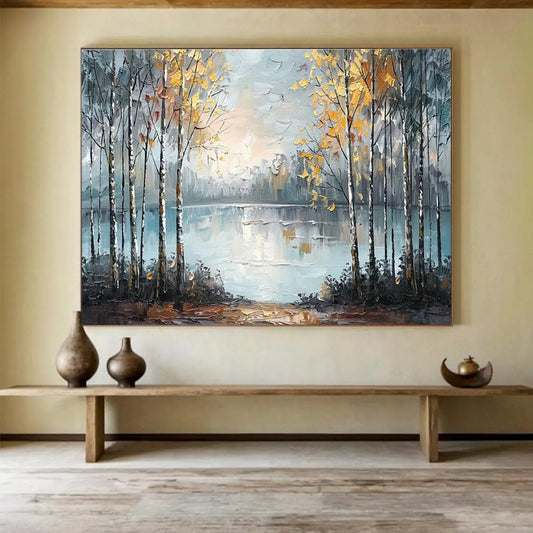 Lake & Forest Landscape Art for Rustic Cabin Living Room Decor DLZ3288