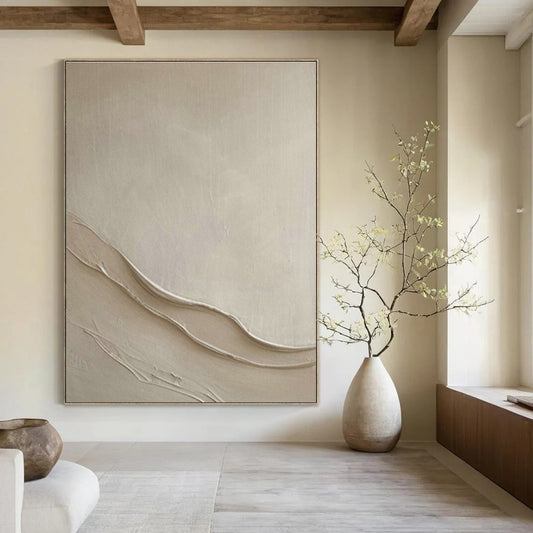 Textured Light Brown Art for Minimalist Home Office & Art Gallery Lounge DLZ1969