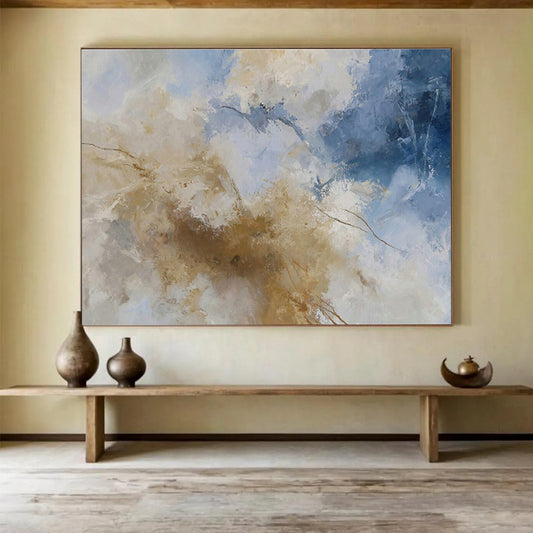 Blue - Brown Abstract Art for Nautical - Themed Restaurant Dining Areas DLZ2520