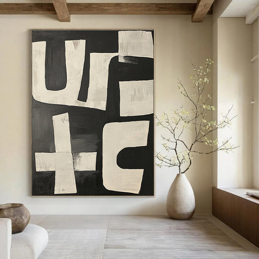 Black and White Abstract Shapes for Minimalist Gallery & Modern Office Waiting Area STSC1133