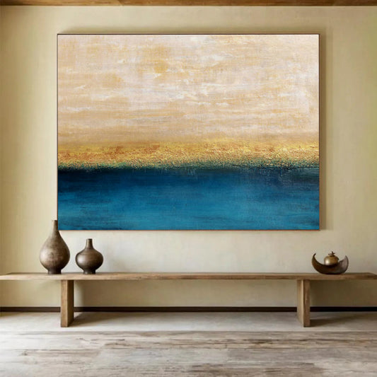 Serene Yellow and Blue Gradient Abstract Art for a Serene Balcony DLZ2401