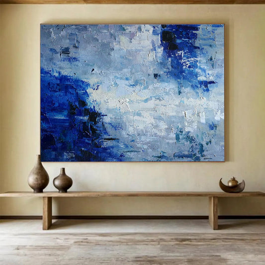 Blue - Toned Abstract Art for Coastal Home Bedroom Relax Corners DLZ3235