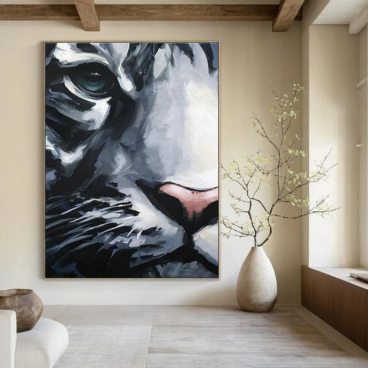 Close - up Tiger Face Art for Wildlife - Themed Library & Bold Home Office DLZ2154