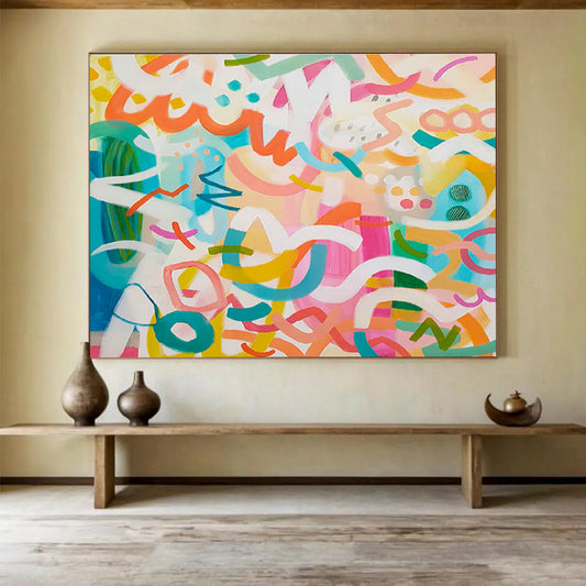 Colorful Line Abstract Art for Lively Playrooms DLZ2411