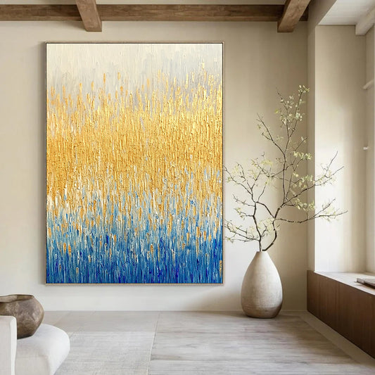 Golden - Blue Grass Abstract for Coastal Home & Luxury Spa STSC291