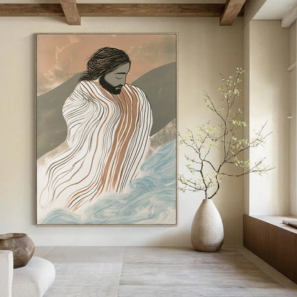 Figure in Striped Cloak for Spiritual Retreat & Art - Themed Library STSC1131