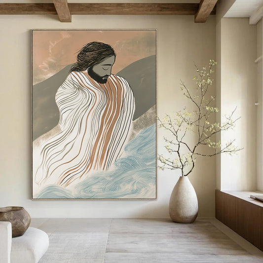 Figure in Striped Cloak for Spiritual Retreat & Art - Themed Library STSC1131