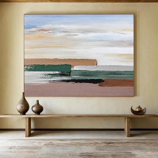 Color Block Abstract Art for Scandinavian - Style Home Living Room Walls DLZ3172