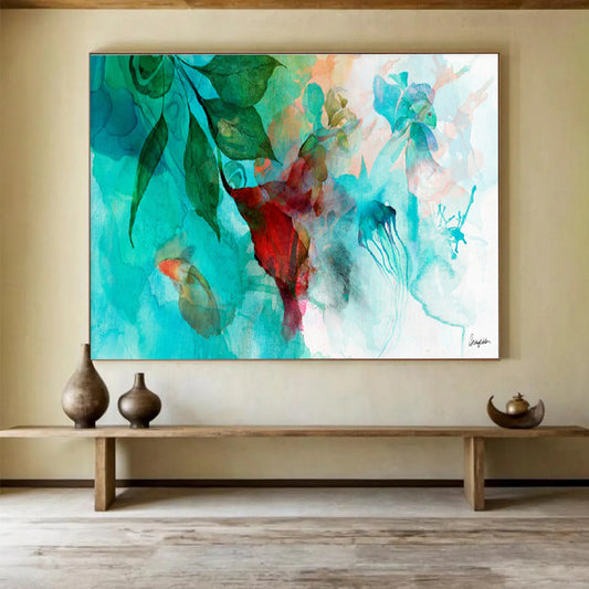 Marine Life Watercolor Art for Beach House Bathroom DLZ2922