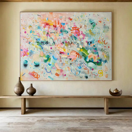 Colorful Graffiti - Style Abstract Art for Trendy Cafés DLZ2443