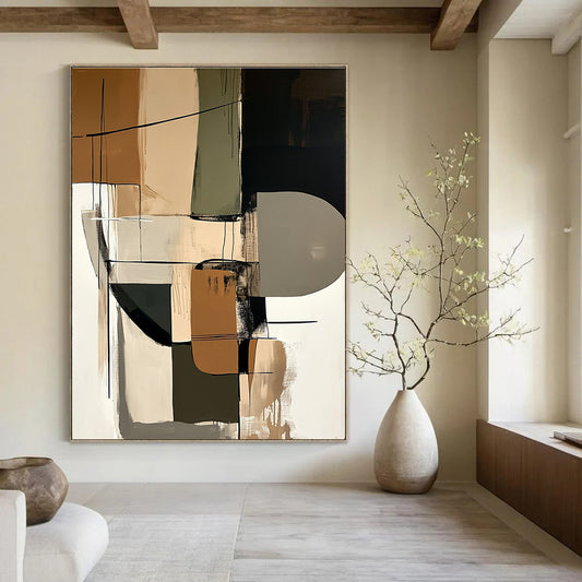 Earth - Toned Abstract Composition for Rustic Home Office & Nature - Inspired Restaurant STSC793