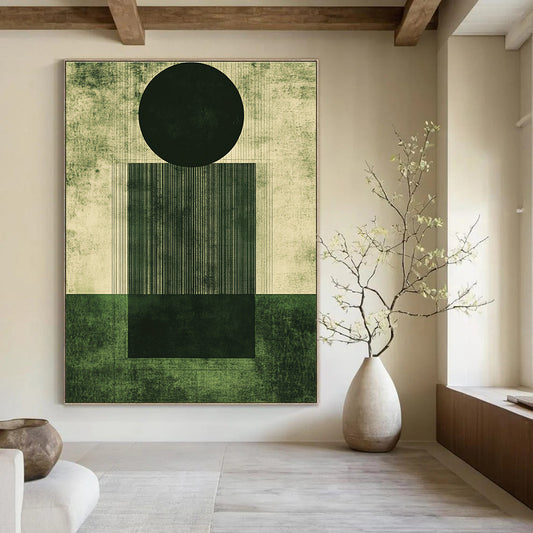 Geometric Black and Green for Avant - Garde Home Living Room & Modern Art Institute STSC1006