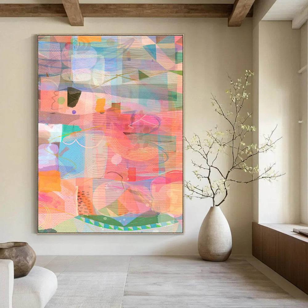 Colorful Geometric Art for Modern Office Breakout Spaces DLZ0163