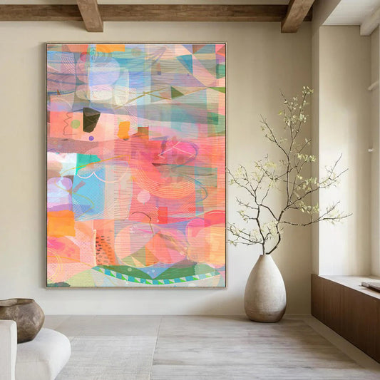 Colorful Geometric Art for Modern Office Breakout Spaces DLZ0163