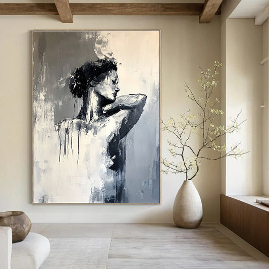 Black and White Abstract Figure for Modern Dance Studio & Sophisticated Art Gallery STSC164