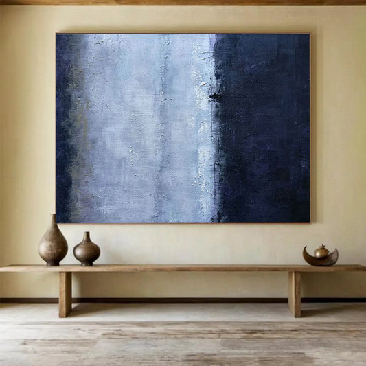 Blue - Gray Abstract Art for Modern Office Reception Area Walls DLZ3224