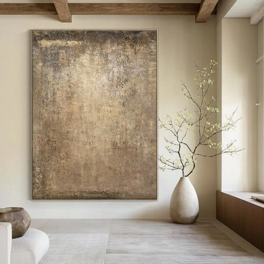 Brown - Tan Textured Abstract Art for Rustic Kitchen & Vintage Wine Bar DLZ1215