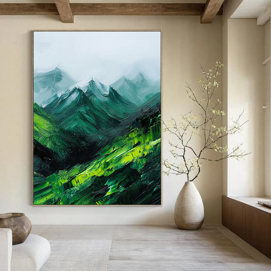 Green Mountain Abstract Landscape for Nature - Inspired Bedroom & Outdoor - Lover’s Lounge STSC592