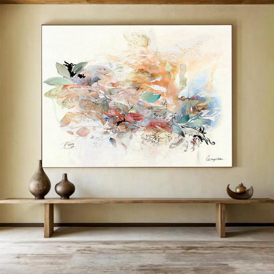 Collage - Style Floral Art for Eclectic Café Wall DLZ2916