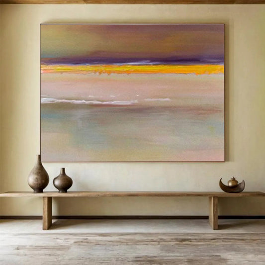 Yellow - Purple Minimalist Abstract Art for Calm Study DLZ2757