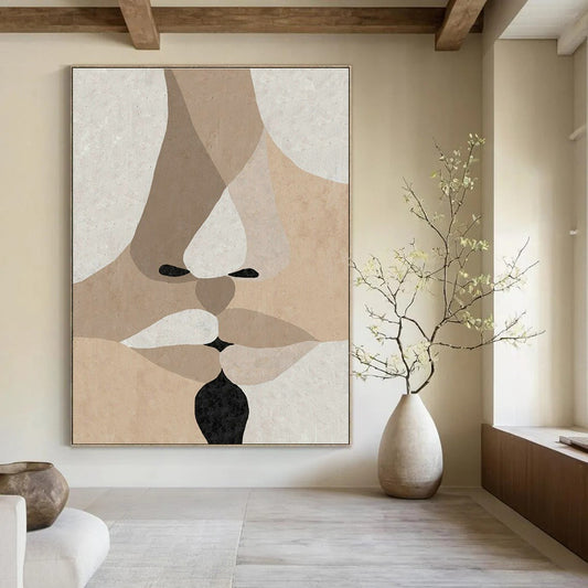 Abstract Face Collage Art for Bohemian Café & Art - Inspired Bedroom DLZ2065
