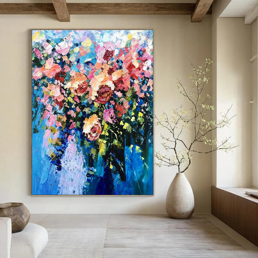 Colorful Flower Bouquet Oil Painting for Romantic Wedding Venue & Garden - Inspired Café DLZ1356