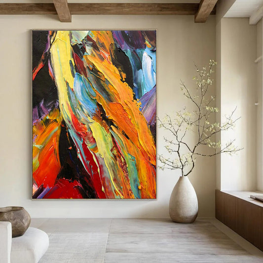 Colorful Impasto Abstract Art for Art Gallery & Creative Studio DLZ1269