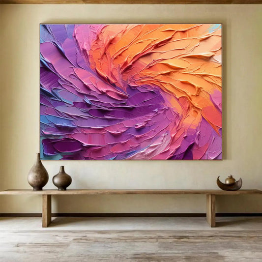 Pink - Purple - Orange Swirl Art for Modern Art Gallery Interactive Spaces DLZ3204