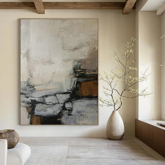 Neutral Toned Abstract Art for Bedroom & Home Office DLZ0396