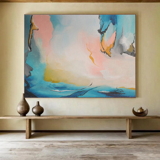 Light - Color Ink - Style Abstract Art for Serene Bedrooms DLZ2405