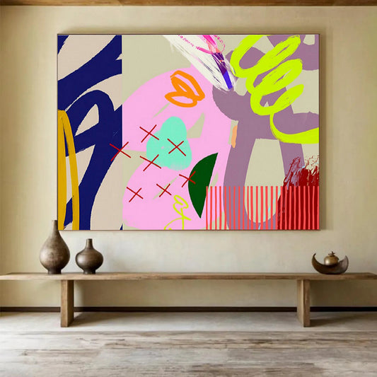 Colorful Graffiti - Style Abstract Art for Urban Café Exteriors DLZ2584