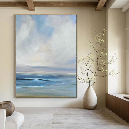 Gentle Wave Sea Art for Coastal Cottage Bedroom & Seaside Wellness Spa DLZ0964
