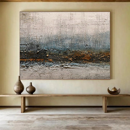 Grey - White - Blue Abstract Art for Industrial - Style Hallway DLZ2758