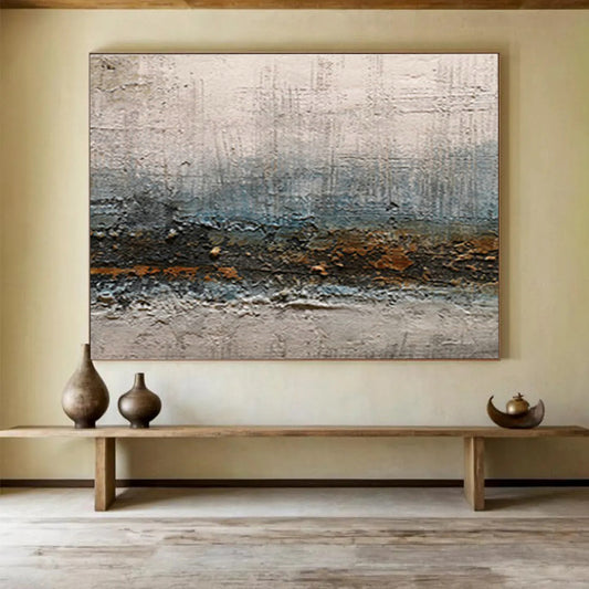 Grey - White - Blue Abstract Art for Industrial - Style Hallway DLZ2758