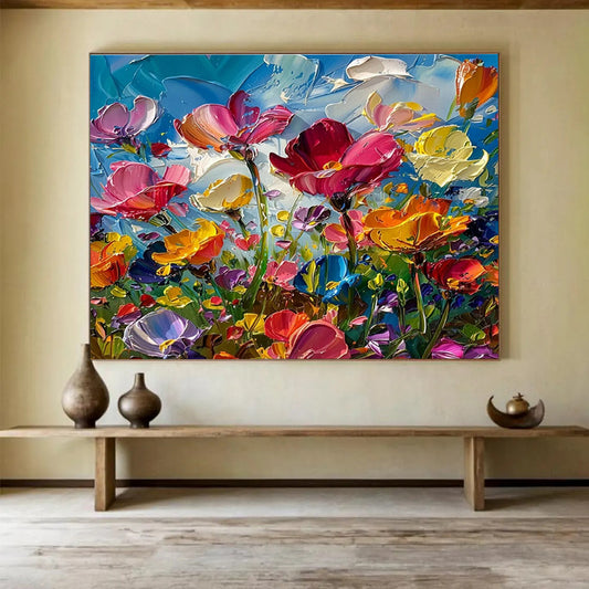 Colorful Flower Oil Painting for Bohemian - Style Garden Party Venues DLZ3178