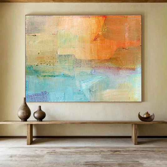Vibrant Colorful Block Abstract Art to Infuse Liveliness and Energy into Your Kitchen DLZ2785