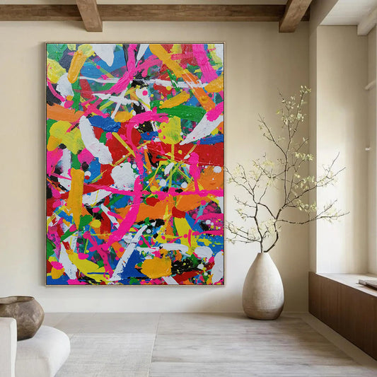 Colorful Splatter Painting for Kids’ Playroom & Trendy Bar DLZ1284