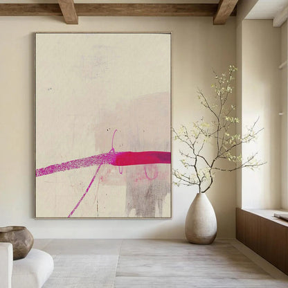 Pink - Purple Line Abstract Art for Bohemian Café & Creative Writing Studio DLZ1942