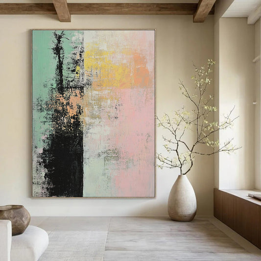 Colorful Abstract Landscape for Bohemian - Style Garden Room & Artistic Bed and Breakfast STSC796