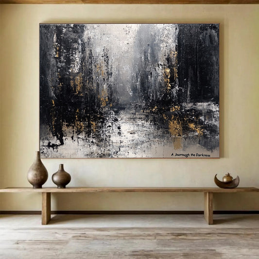 Dark Abstract with Gold Art for Luxury Penthouse & Sophisticated Art Gallery SC286