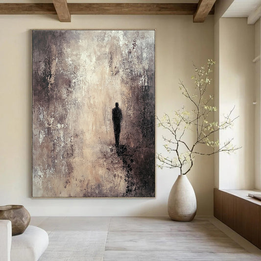 Lonely Figure in Mist for Thoughtful Library & Minimalist Bedroom STSC206