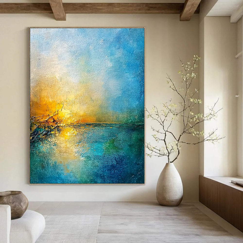 Abstract Sunset Over Water for Coastal Home Bedroom & Beachfront Resort Restaurant STSC165