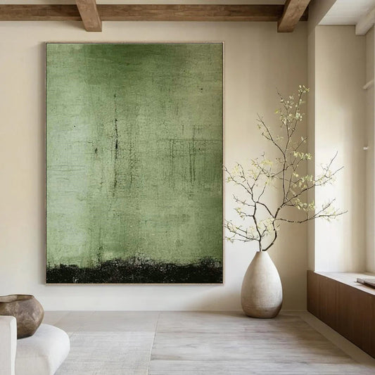 Green Textured Abstract Art for Eco - Friendly Home Offices DLZ0247