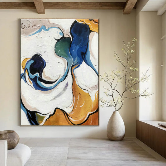 Curved Color Abstract Art for Living Room & Bedroom DLZ0465