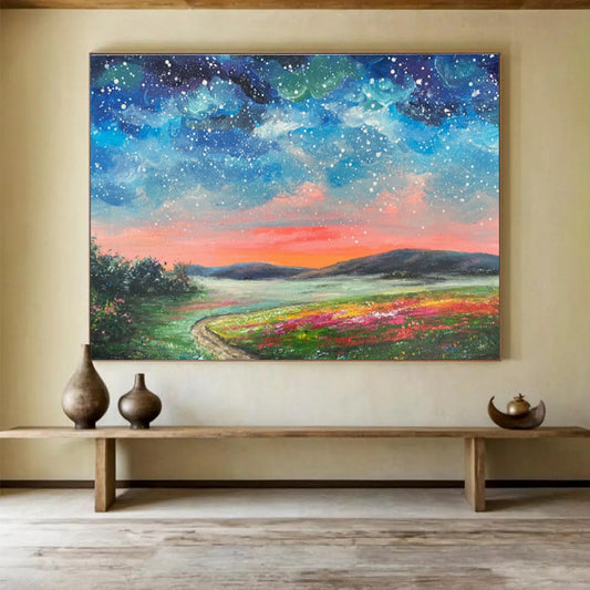 Galaxy and Pastoral Oil Painting for Nature - Loving Bedrooms DLZ2506