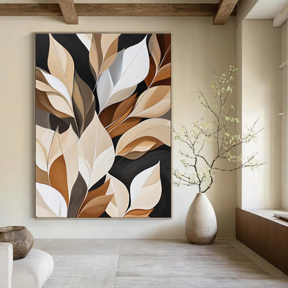 Beige and Brown Leaves for Modern - Minimalist Living Room & Sophisticated Office STSC367