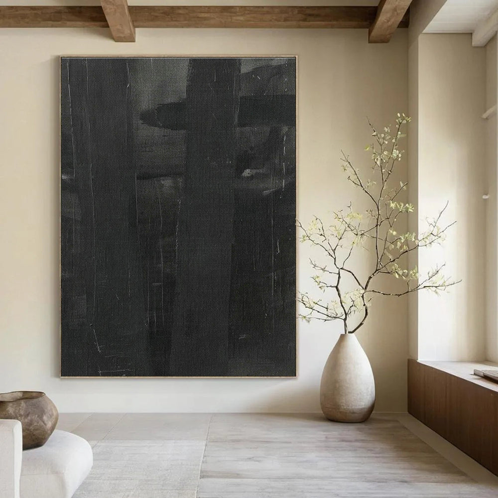 Dark Gray Abstract Art for Sophisticated Library & Home Bedroom DLZ1162