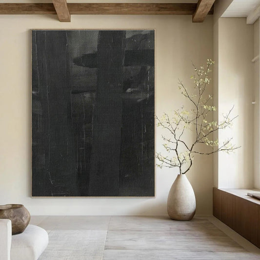 Dark Gray Abstract Art for Sophisticated Library & Home Bedroom DLZ1162