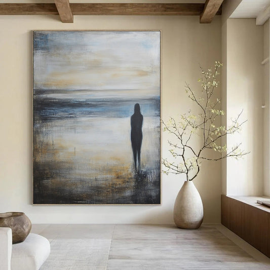 Figure by the Sea for Thought - Provoking Library & Serene Meditation Room STSC586